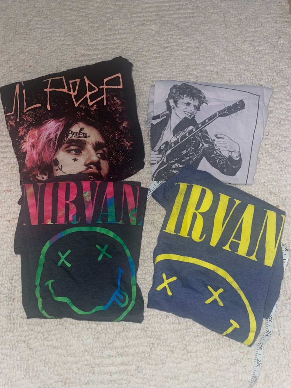 T SHIRT Bundle  mostly SZ M ( women) LIL PEEP ,NIRVANA X 2  and BOWIE